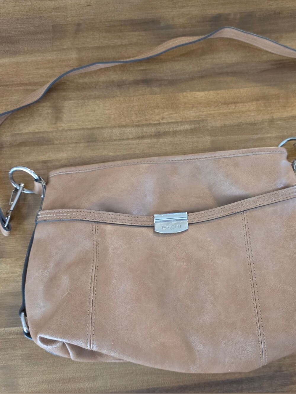 Rosetti Tan Shoulder Bag with Silver Hardware